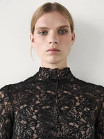 Semi-sheer lace top