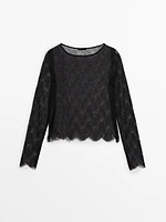 Long sleeve lace top