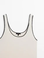 Strappy top with contrast trims