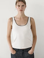 Strappy top with contrast trims