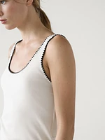 Strappy top with contrast trims