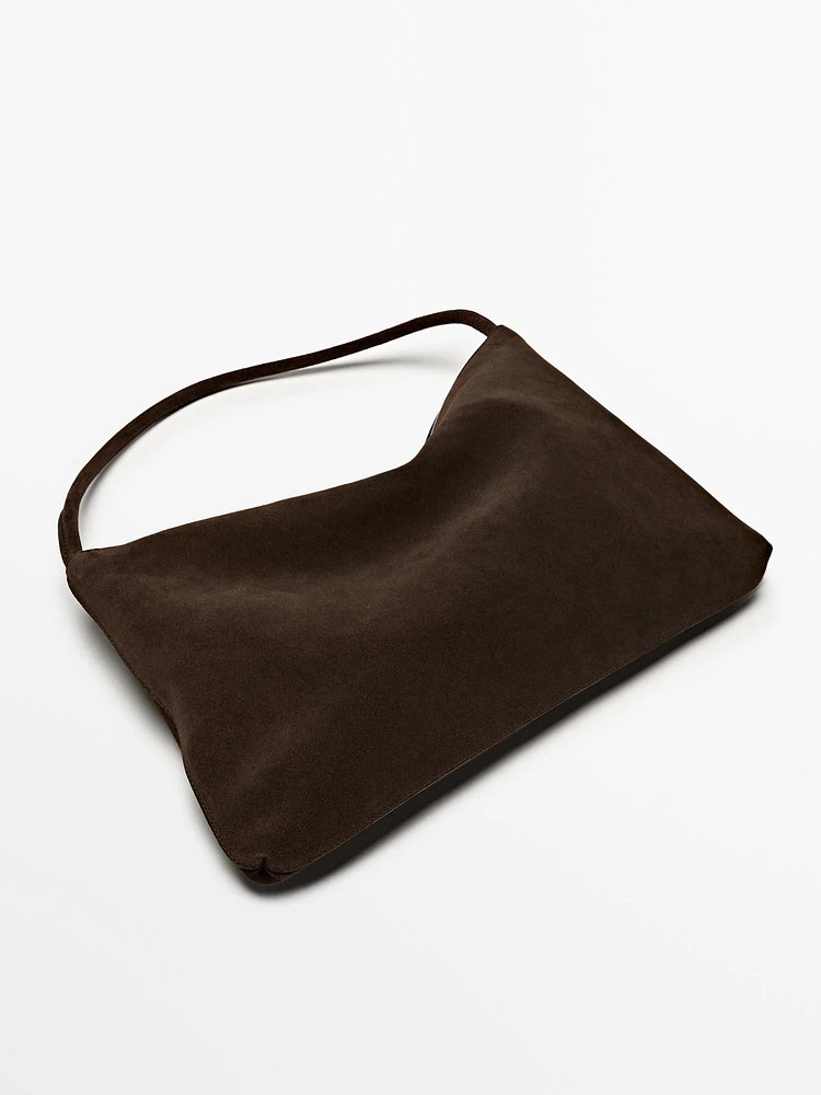 Split cowhide leather bag