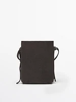 Split leather mini crossbody bag