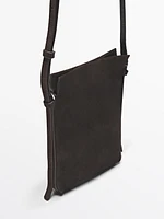 Split leather mini crossbody bag