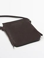 Split leather mini crossbody bag