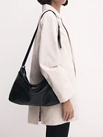 Nappa leather bag with double strap