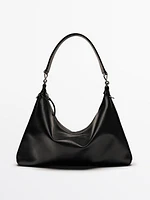 Nappa leather bag with double strap