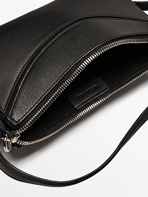 Nappa leather mini bag with curved detail