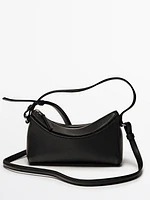 Nappa leather mini bag with curved detail