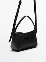 Nappa leather mini bag with curved detail