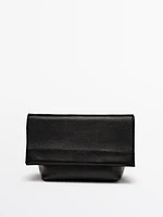 Nappa leather crossbody bag with flap