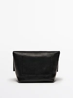 Nappa leather crossbody bag with flap