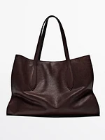 Nappa leather maxi tote bag