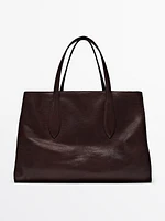 Nappa leather maxi tote bag