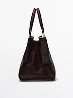 Nappa leather maxi tote bag