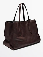 Nappa leather maxi tote bag