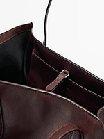 Nappa leather maxi tote bag