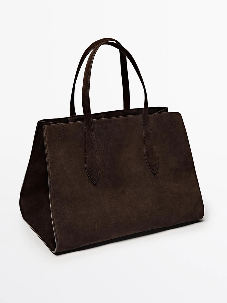 Grand sac tote en croûte de cuir