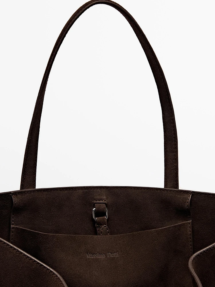 Grand sac tote en croûte de cuir