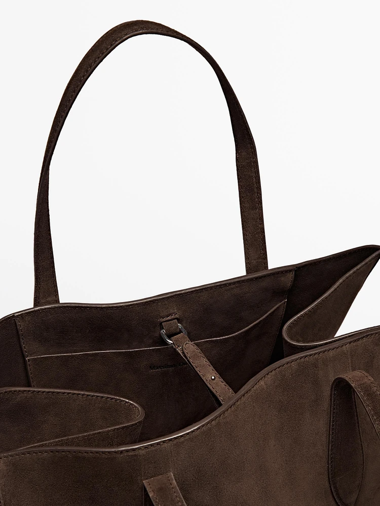 Grand sac tote en croûte de cuir