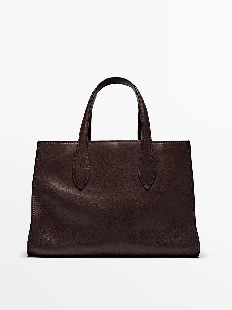 Tote bag en cuir nappa