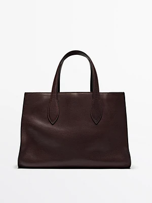 Tote bag en cuir nappa