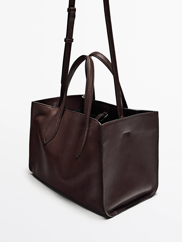 Tote bag en cuir nappa