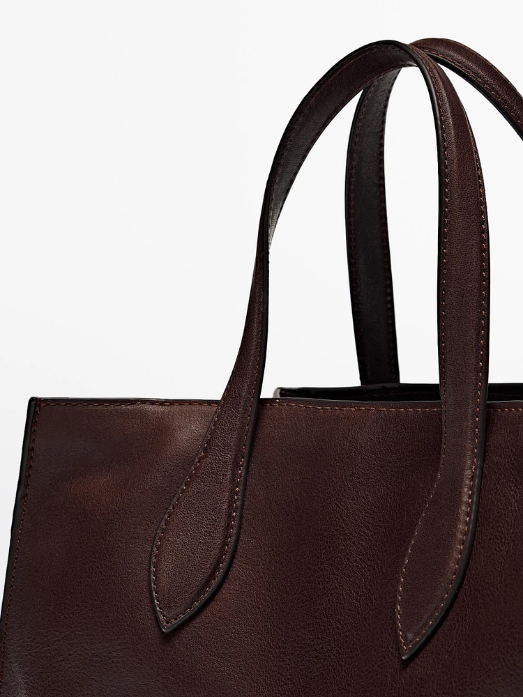 Tote bag en cuir nappa