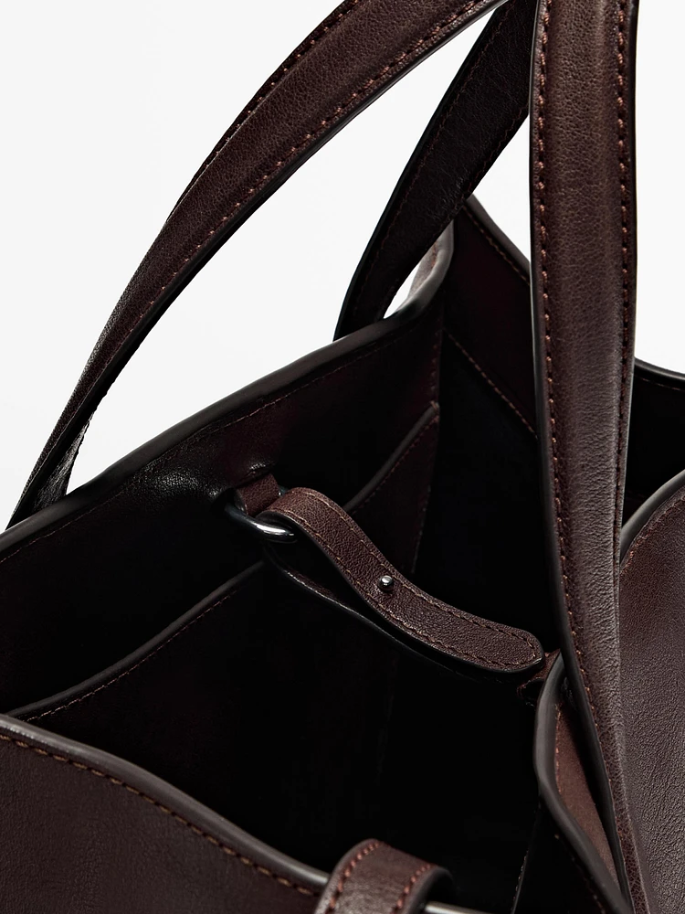 Tote bag en cuir nappa