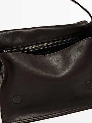 Plain nappa leather crossbody bag