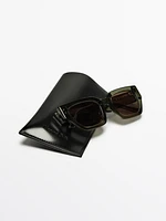 Angular semi-transparent sunglasses