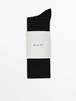 Long cashmere wool blend socks