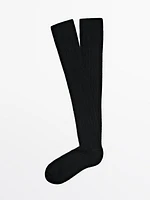 Long cashmere wool blend socks