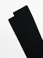 Long cashmere wool blend socks