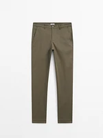 Straight-leg cotton blend trousers - Studio