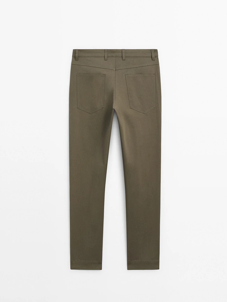 Straight-leg cotton blend trousers - Studio