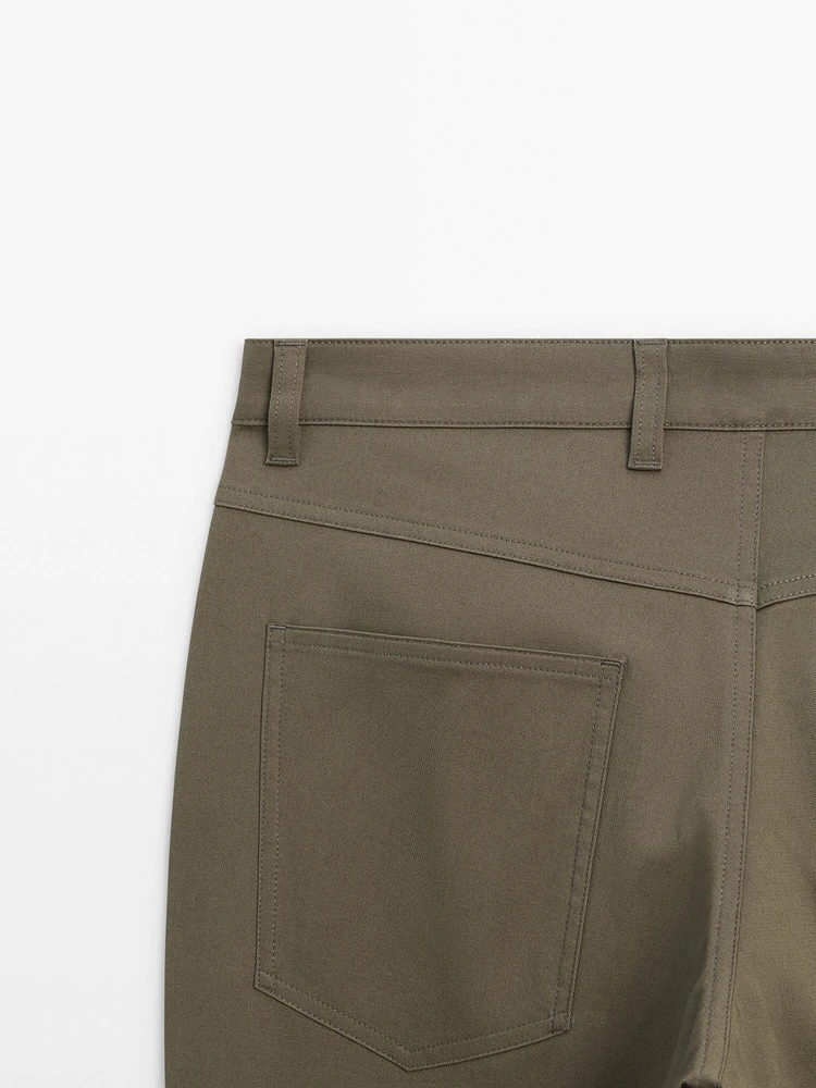 Straight-leg cotton blend trousers - Studio