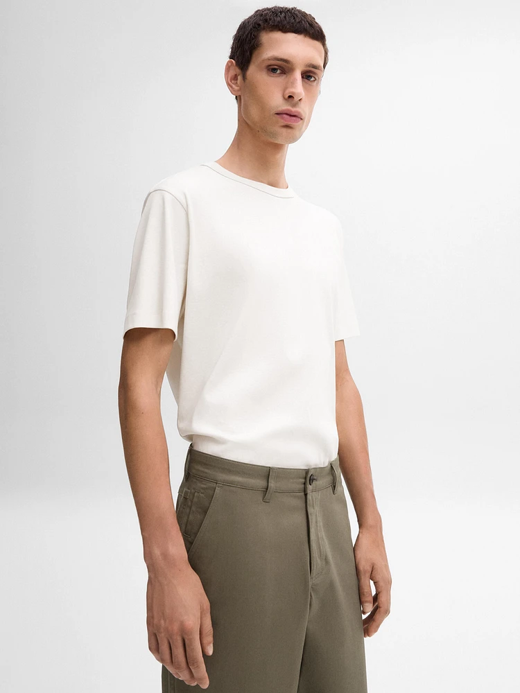 Straight-leg cotton blend trousers - Studio