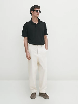 Short sleeve cotton blend polo sweater - Studio