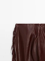 Leather trousers with fringe detail - Studio