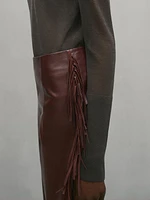 Leather trousers with fringe detail - Studio