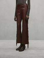 Leather trousers with fringe detail - Studio