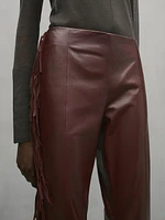 Leather trousers with fringe detail - Studio