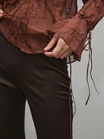 Flared trousers with seam details