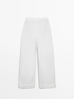 Cotton trousers with darts