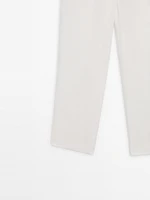 Double darted linen trousers