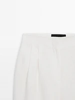 Double darted linen trousers