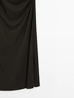 Draped midi dress with slit detail - Studio