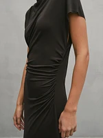 Draped midi dress with slit detail - Studio