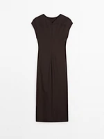 Midi dress with gathered side - Studio